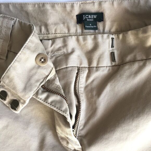 J Crew Stretch Women’s Favorite Fit Khaki Tan Brown Crop Capri Pant Size 6 - Picture 2 of 11